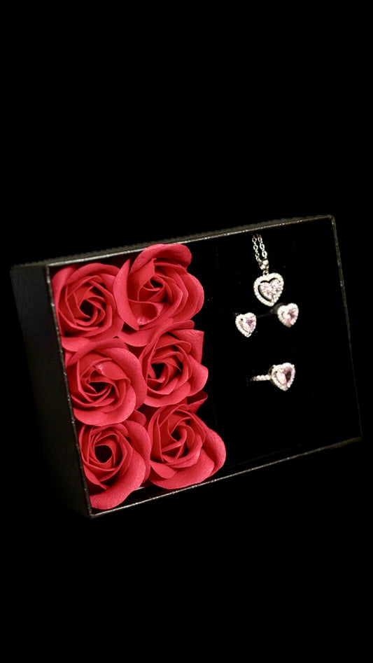 Set Pink Heart + punguță de cadou