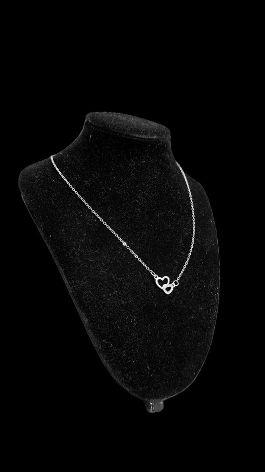 Colier Double Heart Silver - Icedout.nm