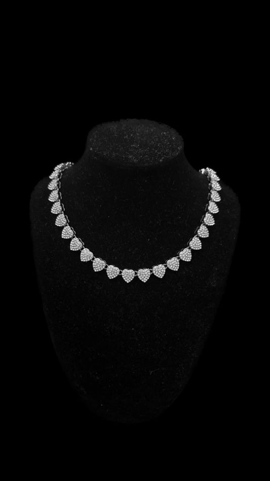 Colier Iced Heart Silver - Icedout.nm
