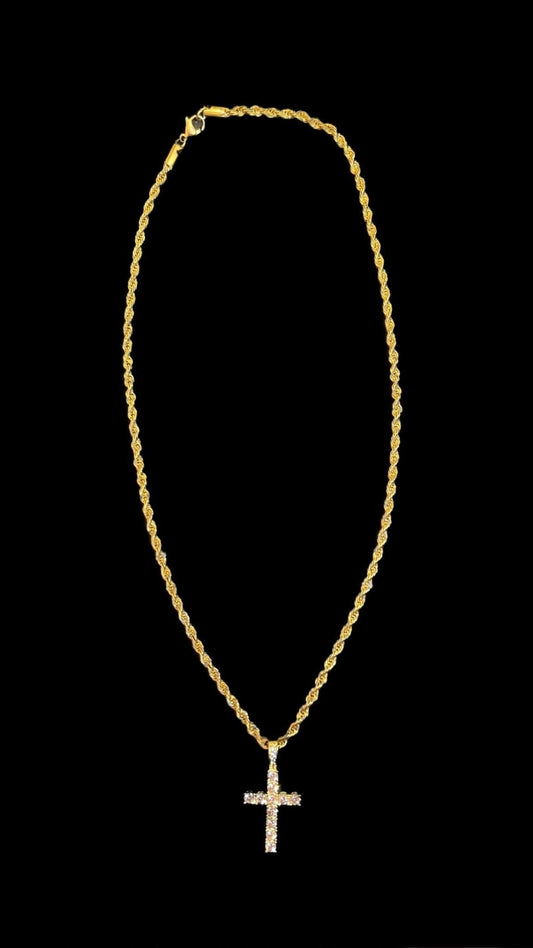 Colier Rope Cross Gold - Icedout.nm