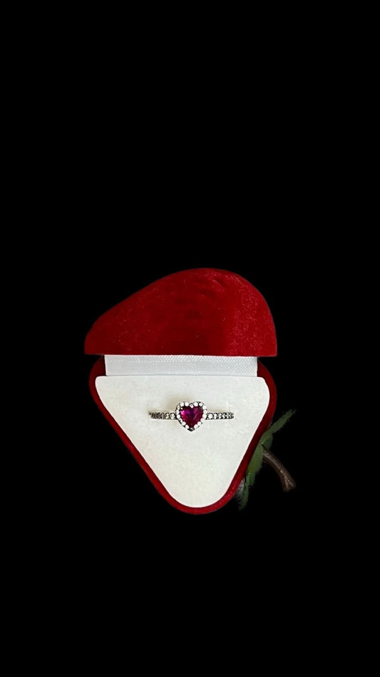 Set Strawberry Red Heart 925 Silver - Icedout.nm