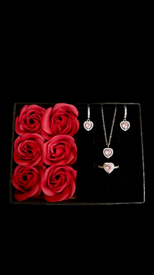 Set Pink Hearts + punguță de cadou
