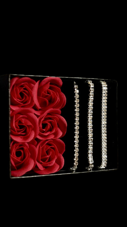 Set Brățară Tennis / Cristal Silver + Punguță de cadou