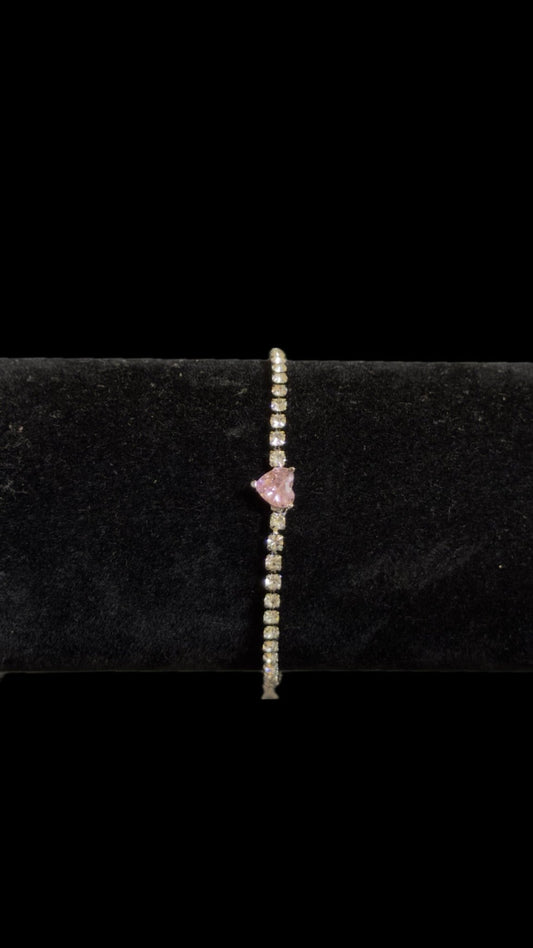 Brățara Tennis Heart Pink Reglabilă - Icedout.nm