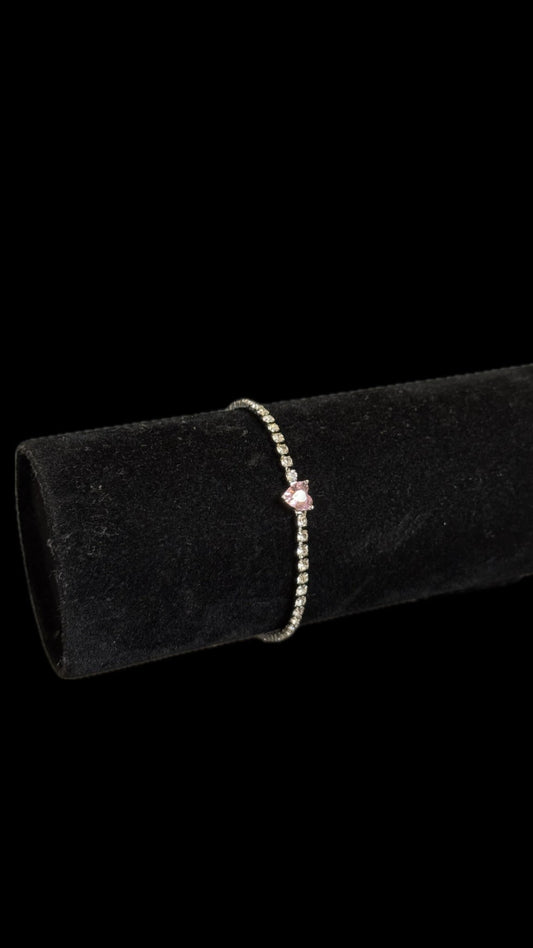 Brățara Tennis Heart Pink Reglabilă - Icedout.nm