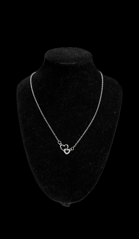 Colier Double Heart Silver - Icedout.nm