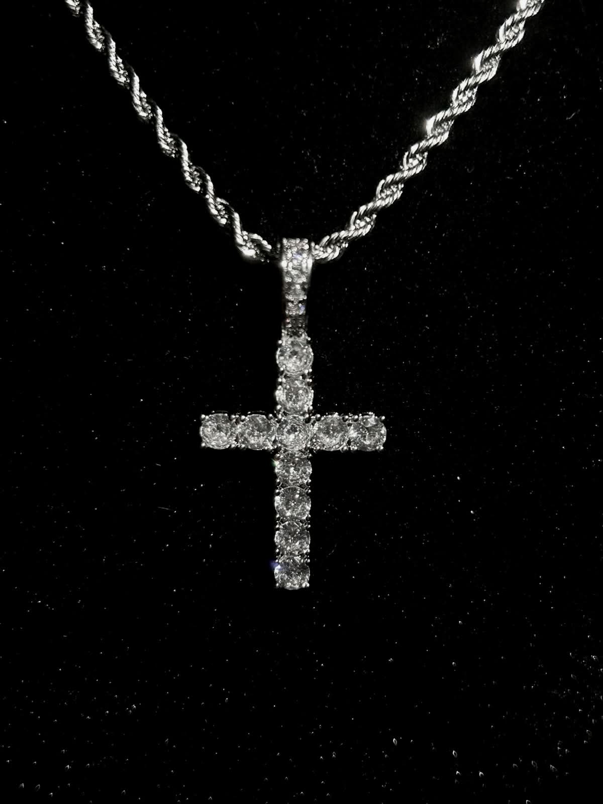 Brown Rope Cross Pattern Colier Rope Cross – Icedout.nm
