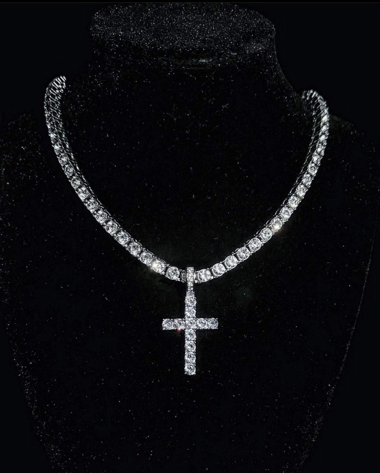 Colier Tennis Cross Silver - Icedout.nm