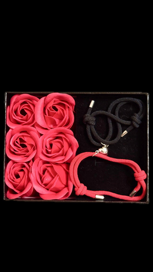 Set Brățări Duo Heart Red&Black + punguță de cadou - Icedout.nm