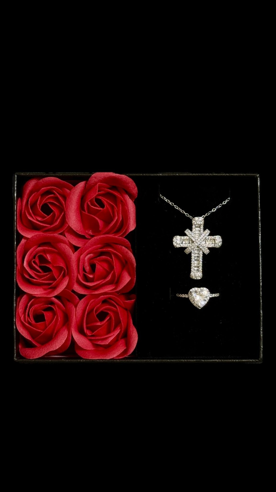Set Colier Extreme Cross silver + Inel + punguță de cadou - Icedout.nm