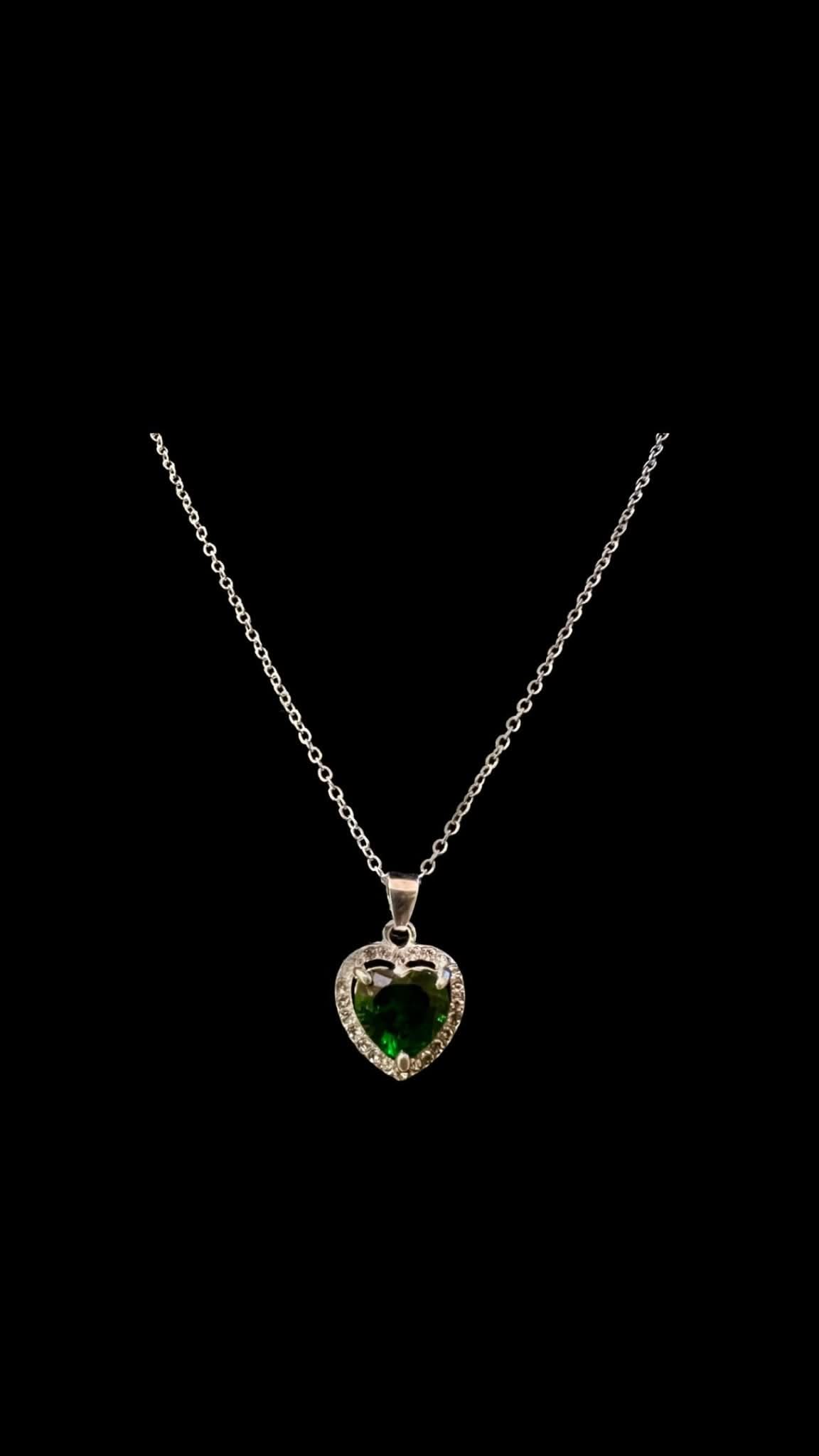 Set Colier Green Hearts - Icedout.nm