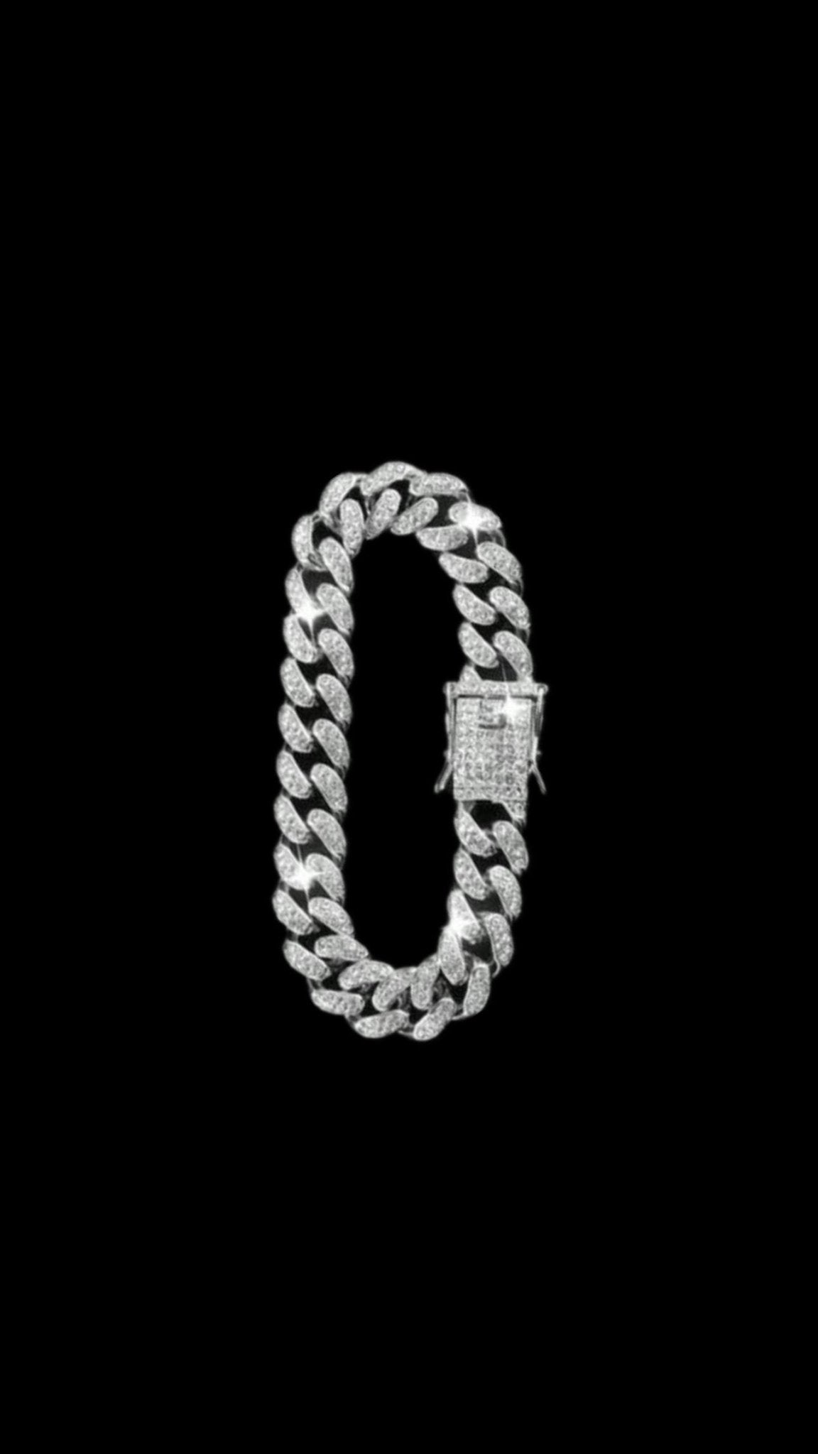 Set Cuban Clasic Silver + Ceas ICEDOUT - Icedout.nm