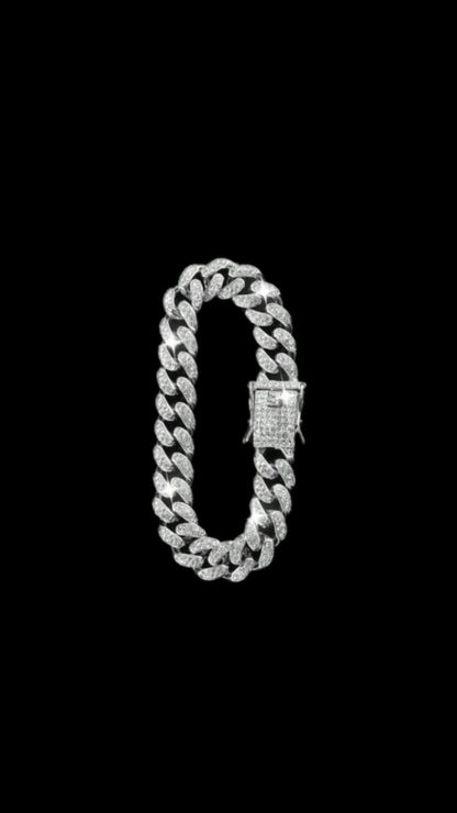 Set Cuban Clasic Silver + Ceas ICEDOUT - Icedout.nm