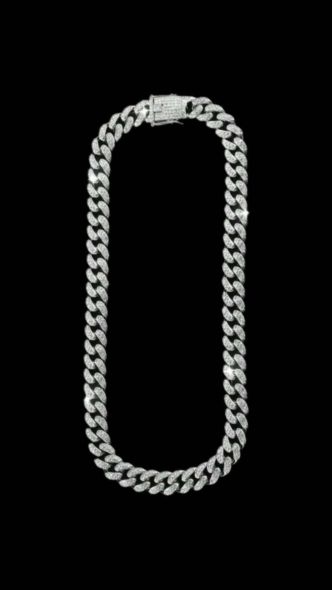 Set Cuban Clasic Silver + Ceas ICEDOUT - Icedout.nm