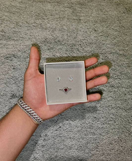 Set Gift Red Heart 925 🎁 - Icedout.nm